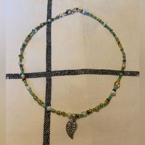 Green Tones Beaded Choker